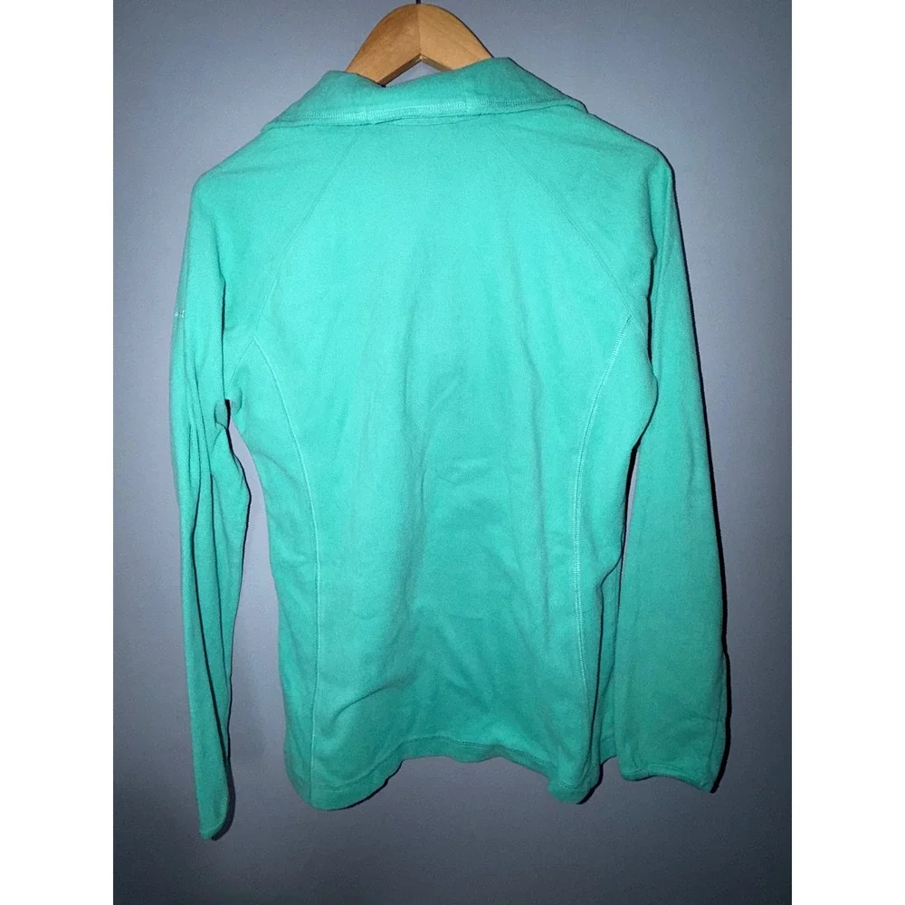 Columbia Womens Quarter Zip Fleece Pullover Turquoise Teal Mock Neck Size M